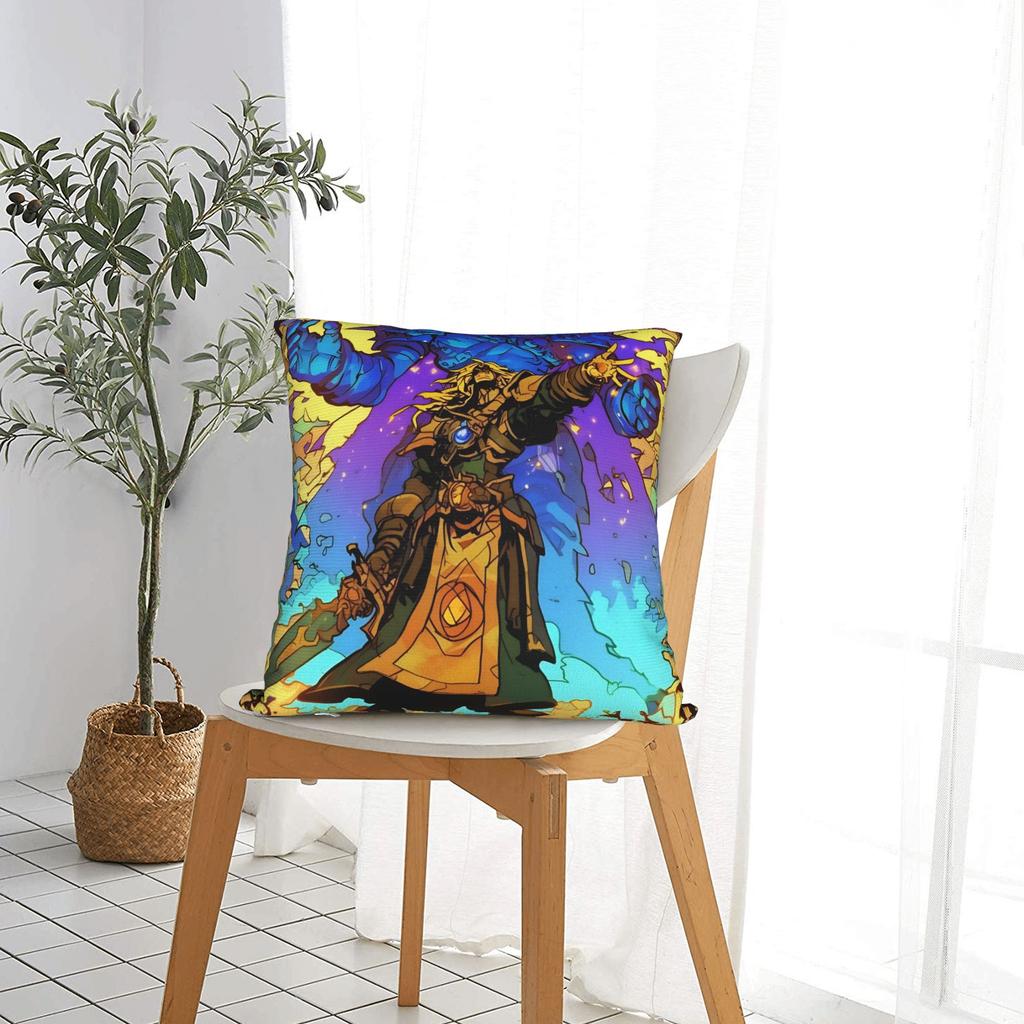 World of Warcraft Game  Pillow Cover  Soft Cushion Cover Retro Trendy Pillow Case For Living Room Sofa