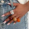 Ingemark Creative Irregular Smooth Resin Rings for Women New Trend Boho Colorful Finger Rings Aesthetic Festival Party Jewelry