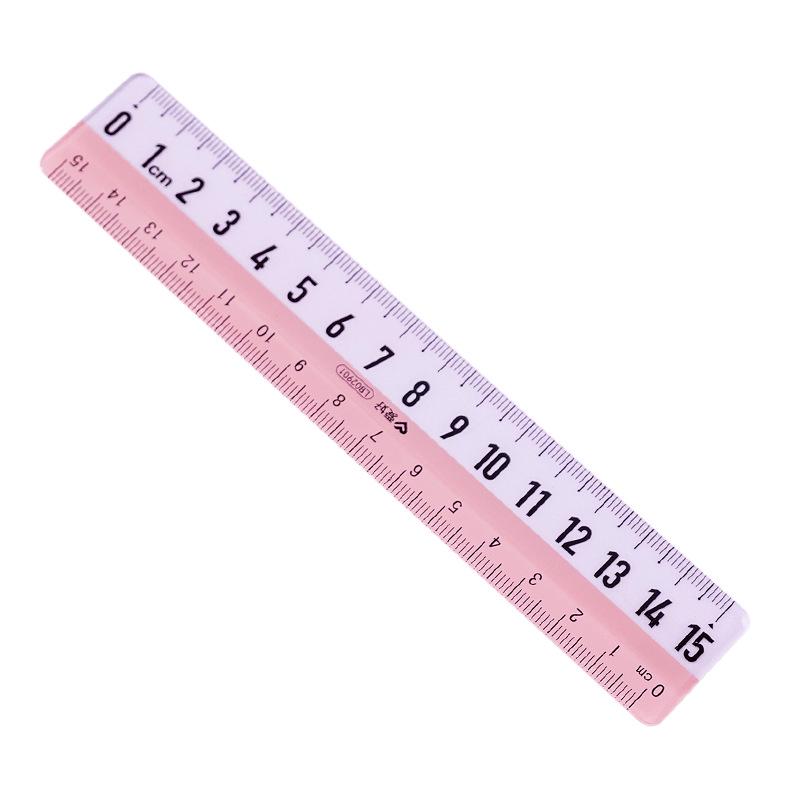 15cm Warm Color Cartoon Transparent Plastic Ruler – Primary School Student Stationery