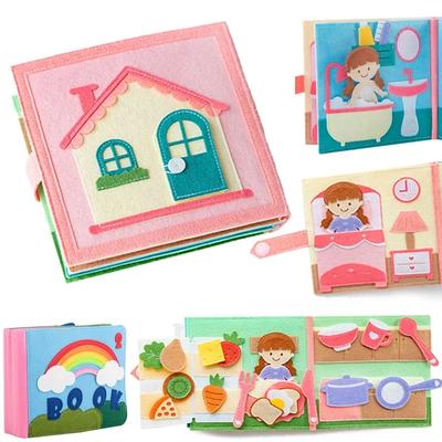 Montessori Busy Book 3D Cloth Activities for Toddlers Preschool Learning Educational Travel Toys Baby Story Book