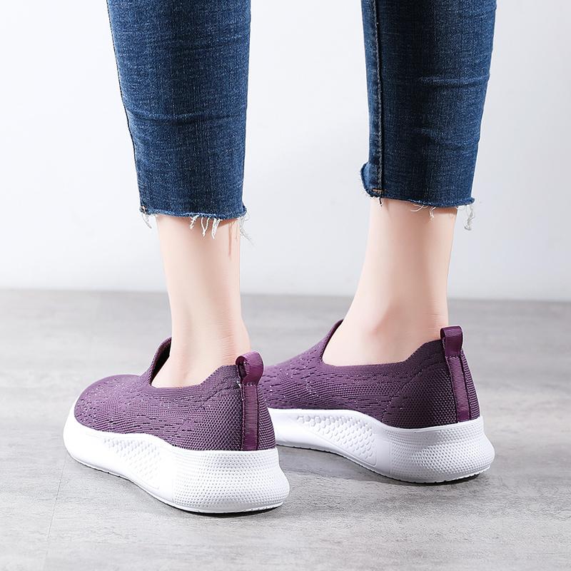 Summer Women Sneakers Comfort Casual Plus Size Flats Loafers Soft Walking Sports Shoes Slip On Large Size