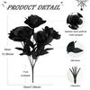 Halloween black and white rose bouquet gothic rose simulation flower arrangement decorative photography props new product