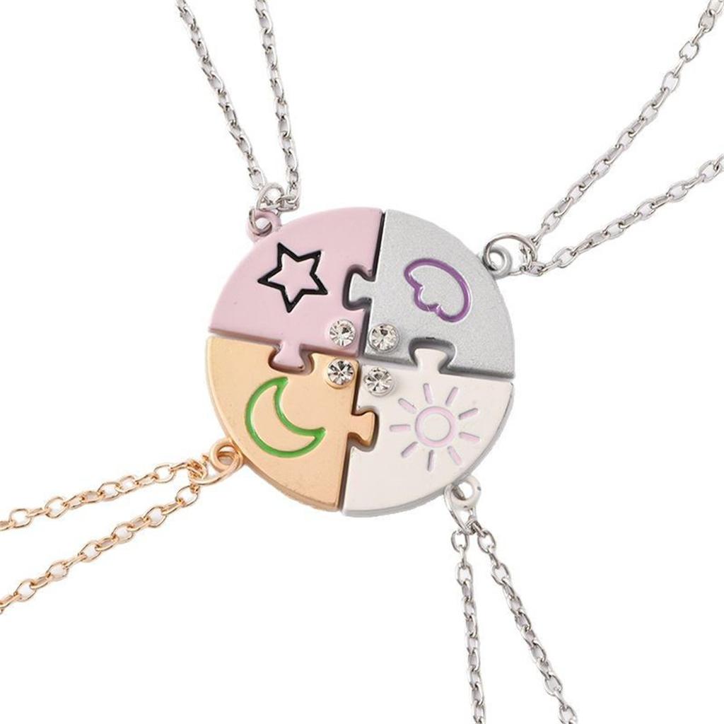 4pcs Colorful Sun Moon Nebula Necklace Fashion Cute Cartoon Pendant DIY Jewelry Accessories Birthday Party Gift Wholesale 2026