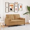 VidaXL 2-seater Sofa with Decorative Pillows Brown 120 Cm Velvet, Sofa, Living Room Sofa, 2-seater Velvet Sofa, 3278216