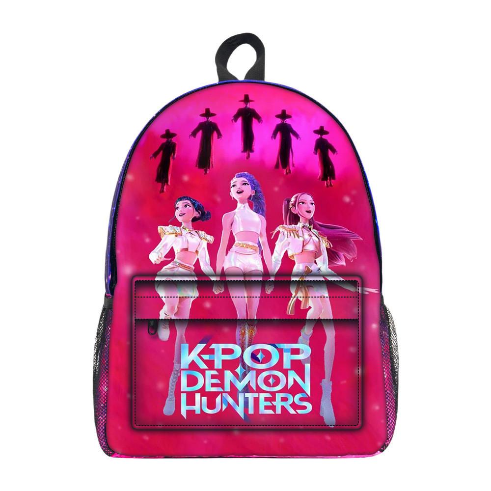Kpop Demon Hunters Cartoon Pattern Oxford Cloth Student Backpack