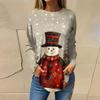 Tee Shirts For Women Casual Round Neck Long Sleeve Shirts Christmas Printing Top Pullover