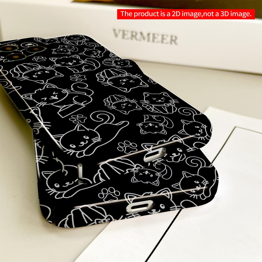 Cute Cat Pattern Phone Case All Inclusive Film Hard Phone Case, Compatible with iPhone 18 Pro Max 17 16 15 14 13 12 11