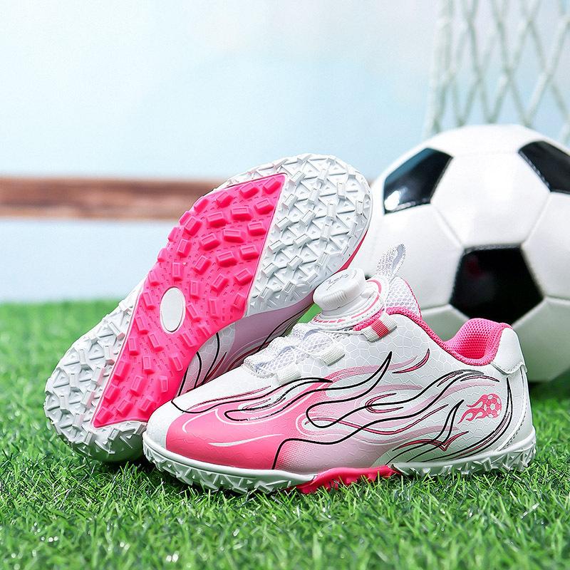 Children's Football Shoes, Rotating Buckle, Male and Female Primary School Students, Broken Nails, Rubber Soles, Professional Training Spikes