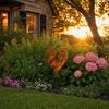 Metal Garden Heart Stake Decorative Rusted Iron Heart Shaped Yard Ornament with Spiral Detail for Outdoor Landscaping and Garden Decor