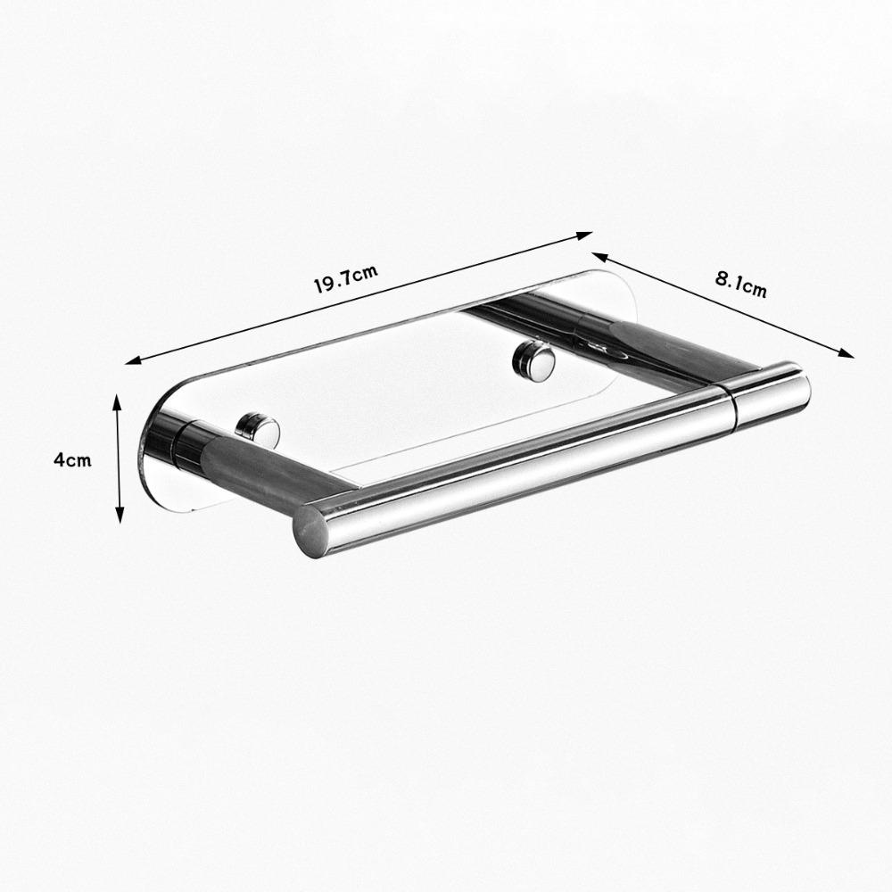 Wall Mounted Toilet Paper Holder Stainless Steel Self Adhesive Toilet Roll Holder Rustproof No Drilling Tissue Roll Holder RV