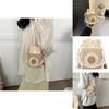 Stylish Woven Bucket Bag For Women Chic Shoulder Bag With Inner Pocket Beige Fashion Handbag