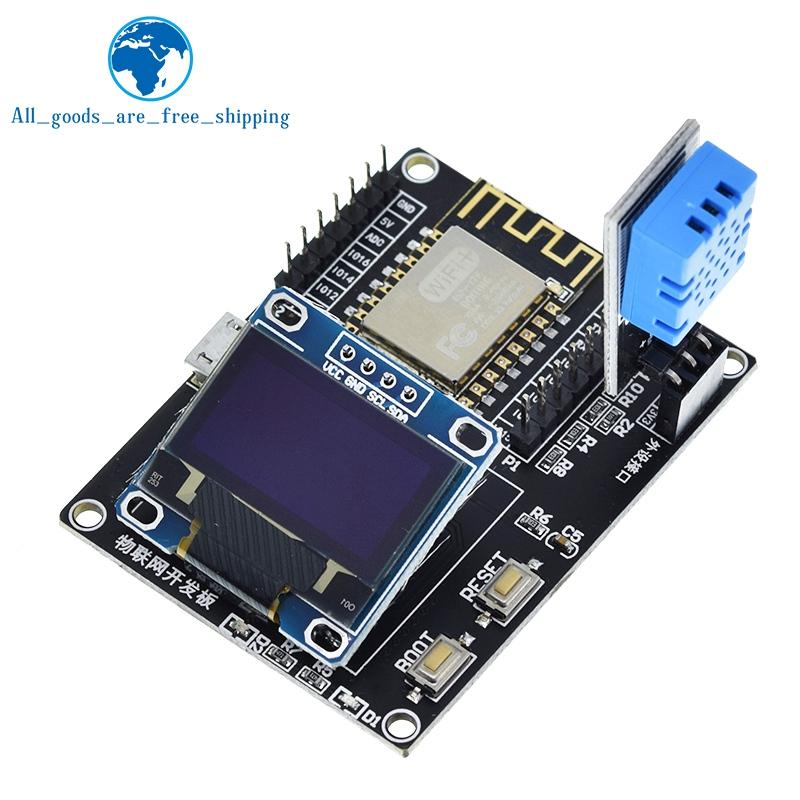TZT ESP8266 Weather Station DIY Kit IOT Starter Kits for Arduino with 0.96 OLED Display D1 MINI ESP-12F Module
