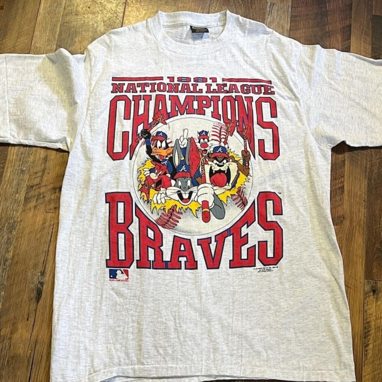 26 Reprint 1991 Atlanta Braves Looney Tunes Taz MLB T-Shirt Classic HN2069 Unisex T-Shirt XXXXL