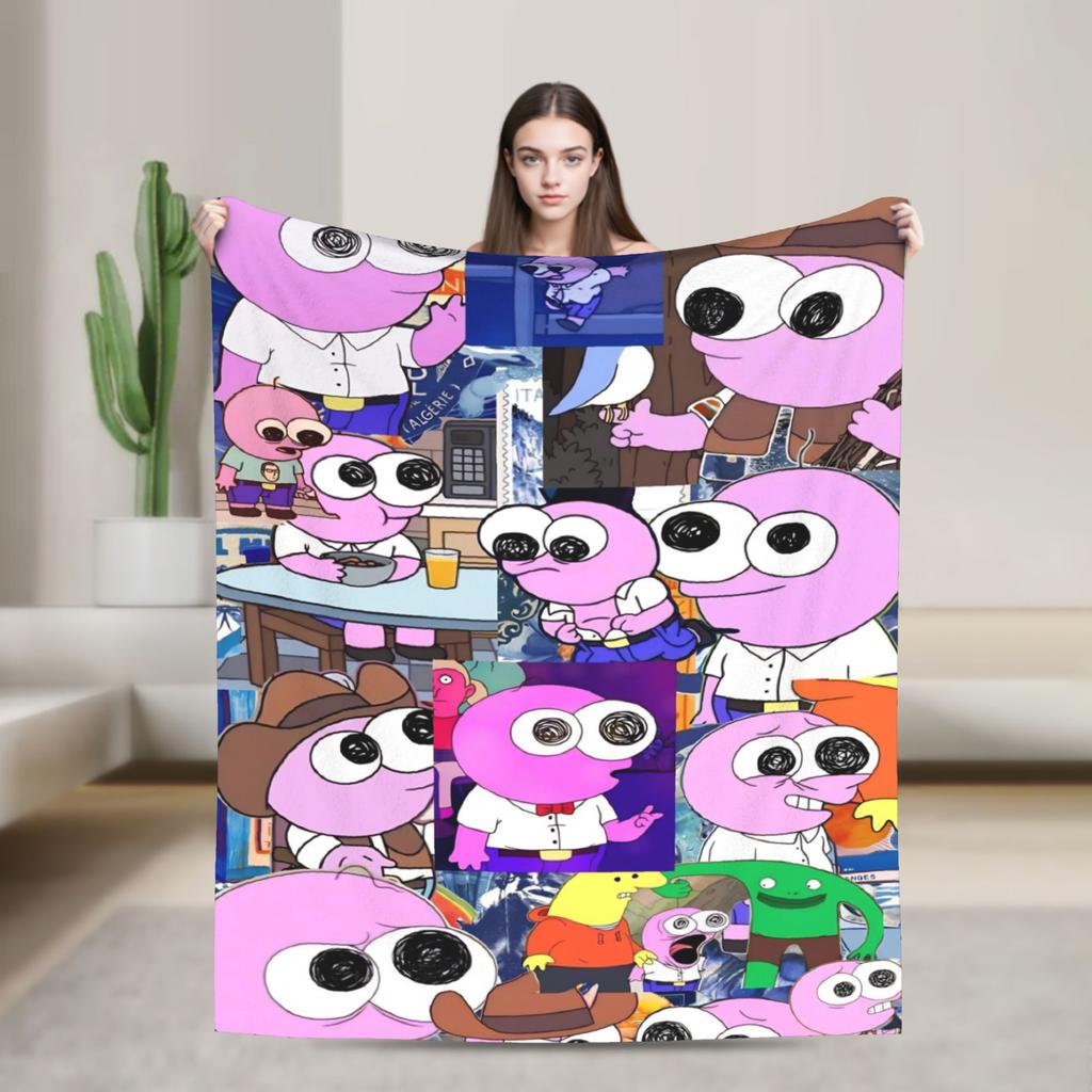 Smiling Friends Pim a Charlie Potisk Deky Pánské Dámské Super Měkké Útulné Přehozy do Obývacího Pokojí 50x60 Palců Více Velikostí