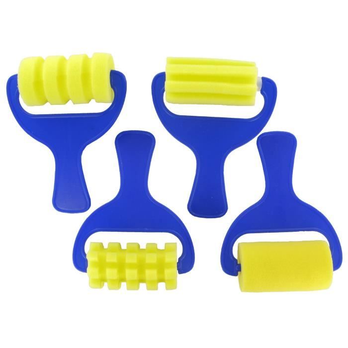 Rouleau en mousse empreinte fantaisie 4 pièces 70 mm