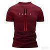 T-shirt de sport pour homme Taille européenne Manches courtes Col rond Séchage rapide Respirant