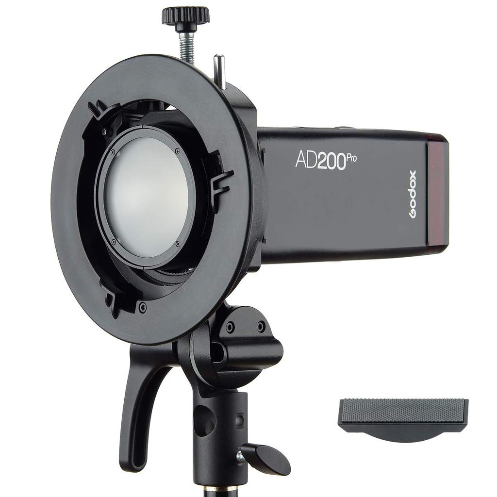 Godox S2 Upgrade Bowens Mount with Removable Gasket for Godox AD200 AD200pro AD300pro Round Head V1 Strobe and Compatible with Beauty S-Bracket