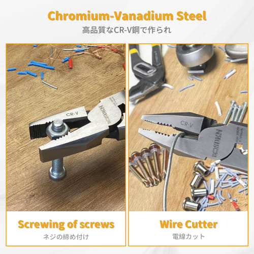 BOOSDEN Power Pliers, Heavy-Duty Pliers, Multi-Function, Eccentric, Electrician's Tool, 220mm