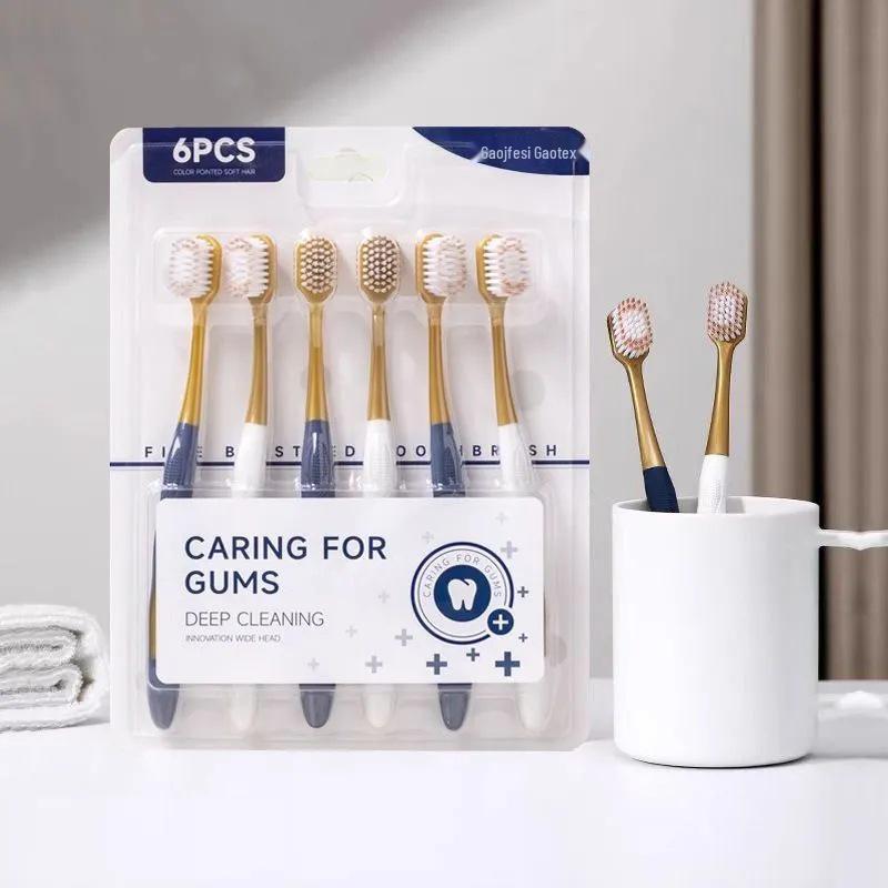 Sam & Soft Adult Gum Care Toothbrush – Extra Soft Bristles for Men & Women, Family Pack