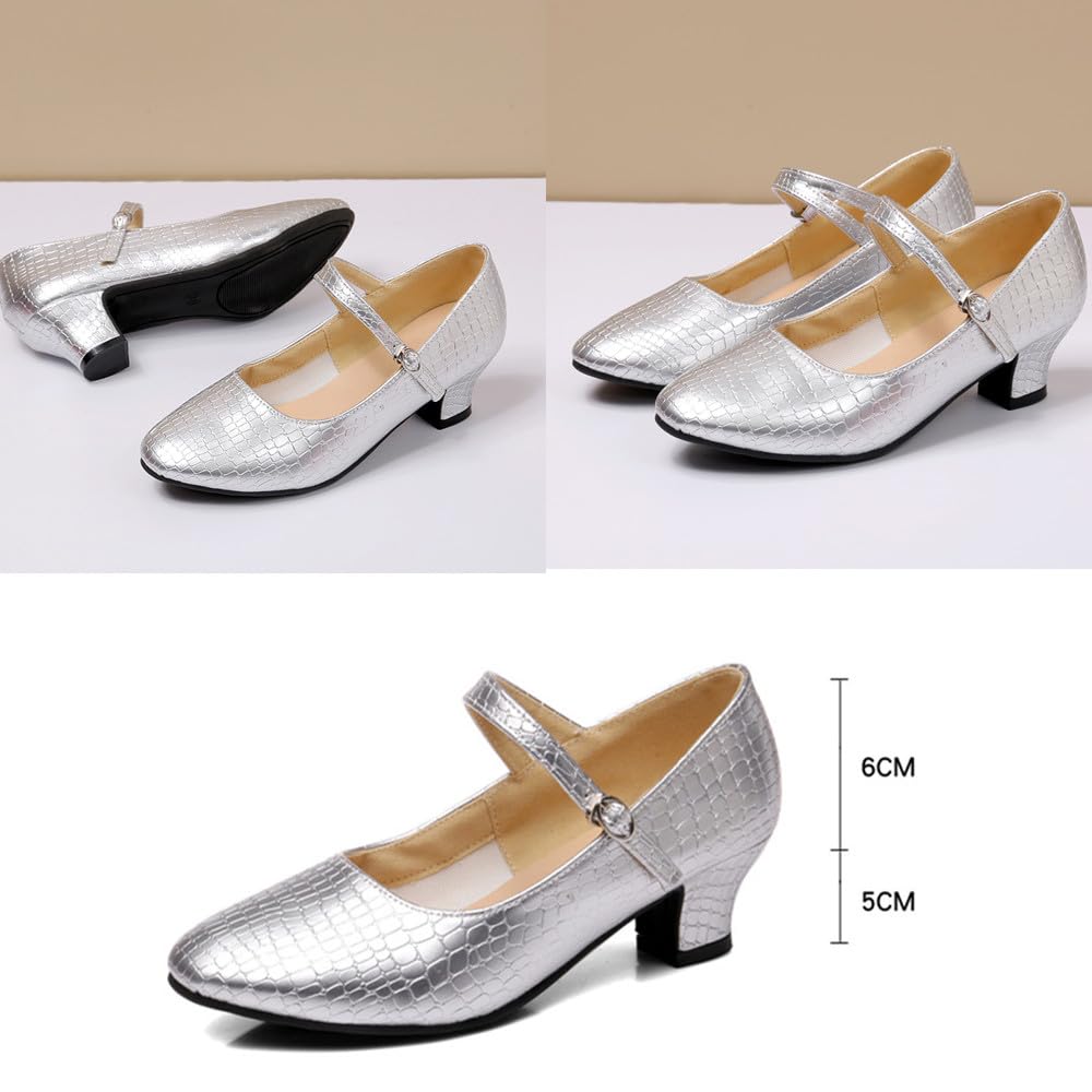 [Gengzee] Latin Dance Shoes for Women - Modern, Ballroom, Sport Dance Shoes, Stage Shoes, Practice Shoes, Jazz Shoes, Dance Sneakers, Mid-Heel Latin D