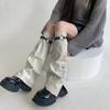 Women Punk Buckle Leather Leg Warmers Harajuku Grunge Leg Socks Side Buttons Wide Baggy Boot Covers Gaiters Streetwear