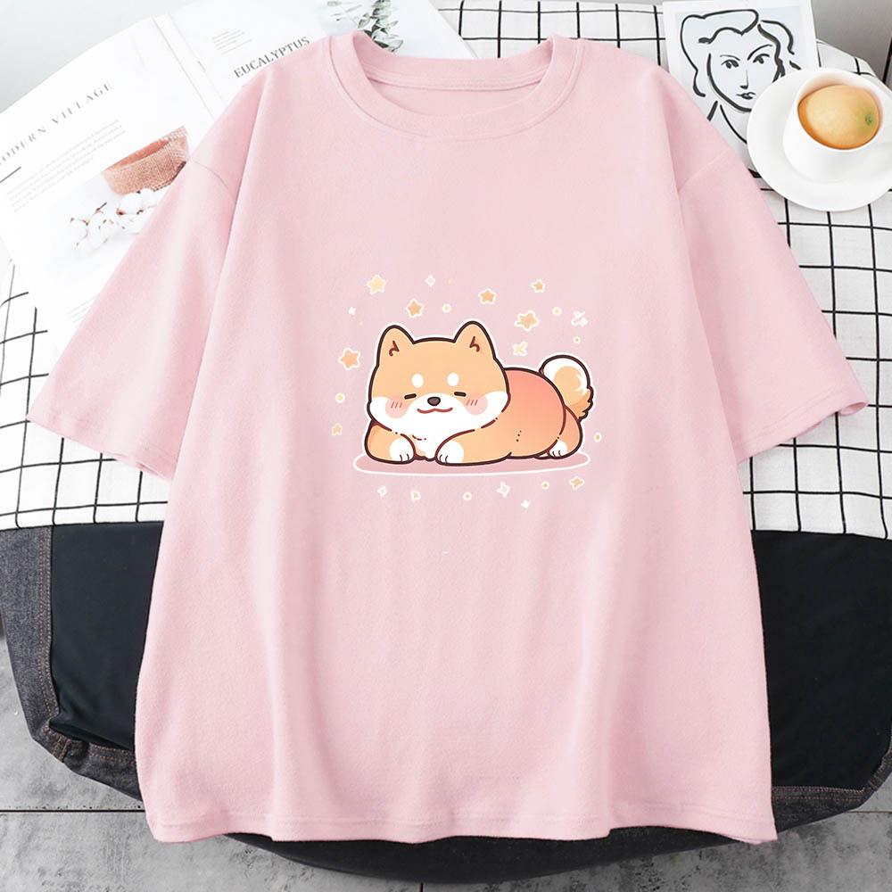Shiba Inu Dog Print Tee Summer Men/Women O-Neck T-shirt Casual Cotton Short Sleeve Pullover Fashion Streetwear High Quality Clothes