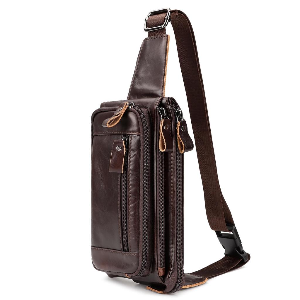 Humerpaul Famosa marca de moda para hombres, riñoneras de cuero genuino, organizador, bolsa de viaje para el pecho, cinturón de cintura, riñonera pequeña para teléfono móvil
