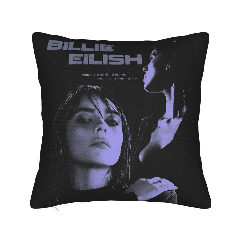 Billie Eilish Fan Merch Povlak na polštář Hit Me Hard & Soft Design alba Potah na polštář Oboustranně potištěný Pro hudební fanoušky Domácí dekorace