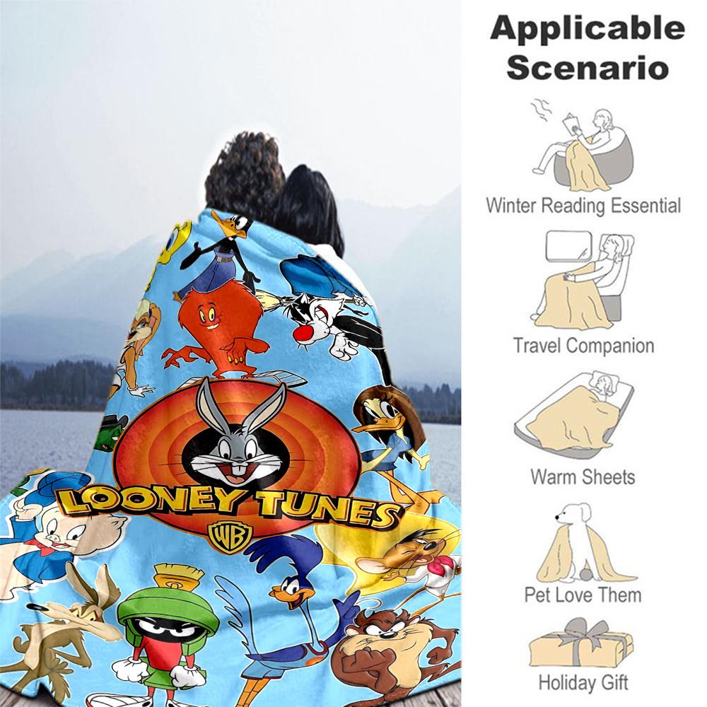 1pc Looney TunesOutdoor Flannel Blanket Soft Plush Decor for Picnics, camping,Bedroom, Playroom, or Lunch Breakn1197A