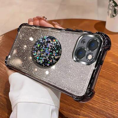 Luxuriöser Stoßfester Glitzer-Halter für Silikonring Spark Go 2025 Hülle für Tecno Spark Go 1 20 10 pro mit Halterständerabdeckung