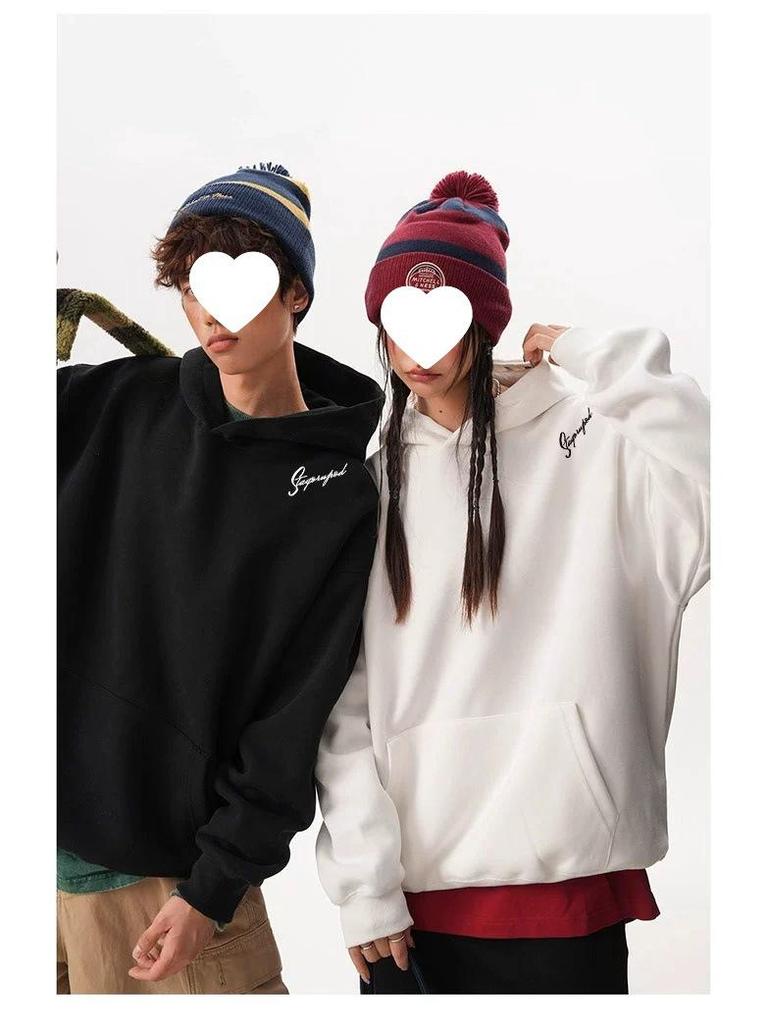 Unisex Embroidered National Trend One-Shoulder Hoodie - Autumn/Winter Loose Fit, Versatile Casual Top