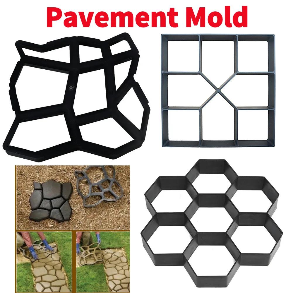6 Types Garden Walk Pavement Concrete Mould DIY Manually Paving Cement Brick Stone Road Concrete Molds For Home Yard Garden