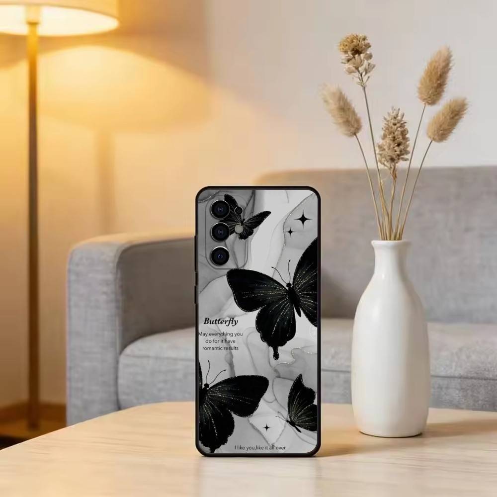 Dark Butterfly Series Phone Case For Samsung S25,S24,S21,S22,S23,S30,Ultra,S20,Plus,Fe,Lite,Note,10,Black Cover