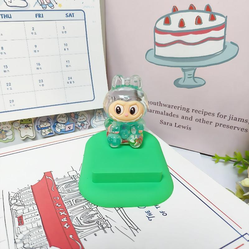 Cute Oil Cartoon Floating Quicksand Bottle Rabbit Mobile Phone Holder Desktop Ornament
