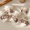 3pc/set Square Y2k Barrettes Metal Star Love BB Clip Cute   Children