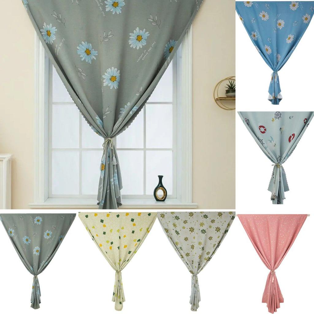 Velcro Curtain Window Self Adhesive Home Bedroom Decor Shading Drapes Blackout
