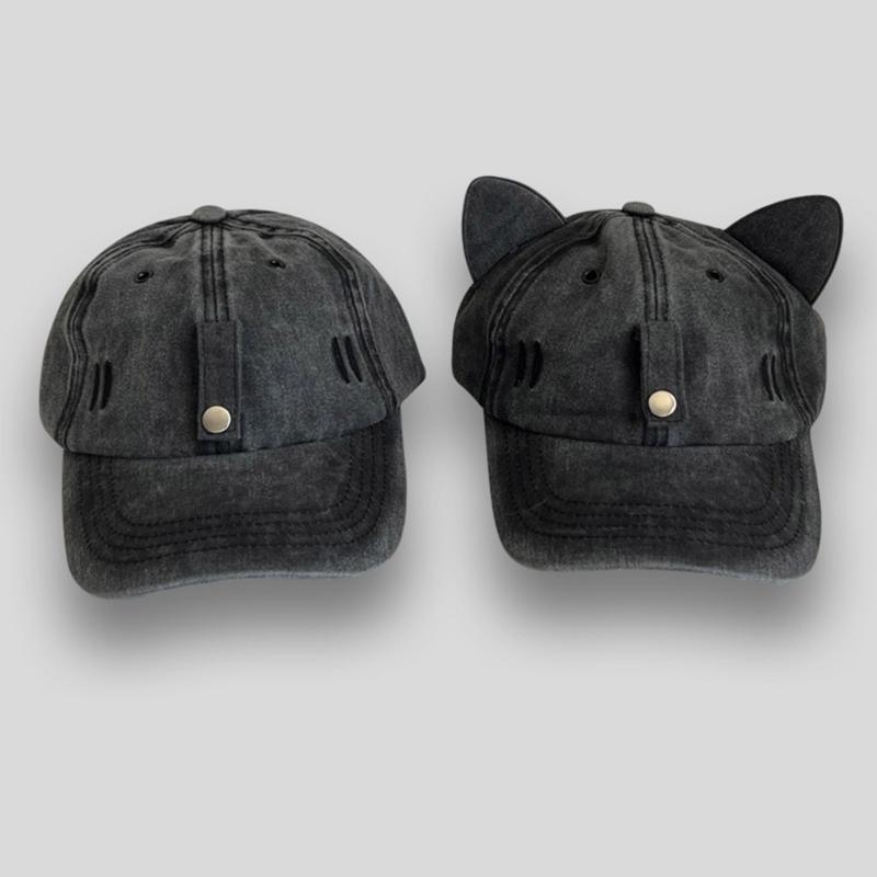 Cat Ear Baseball Cap with Sunglasses Decor Adult Adjustable Cap for Summer Outdoor Cycling Hiking Hat for Teens Men