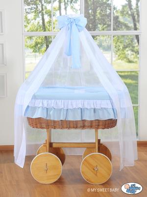 Moses Basket with Canopy Deluxe - Bell Amy Blue