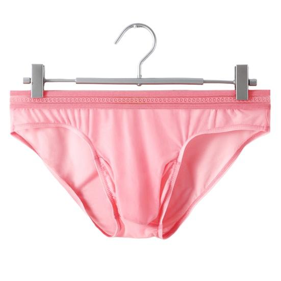 Men Briefs Mid-rise Elastic Waistband Thin Ice Silk Panties Solid Color Perspective Breathable Comfortable Fit Underwear