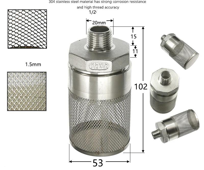 304 Stainless Steel Female Thread Filter Mesh Filter Circular Filter Head