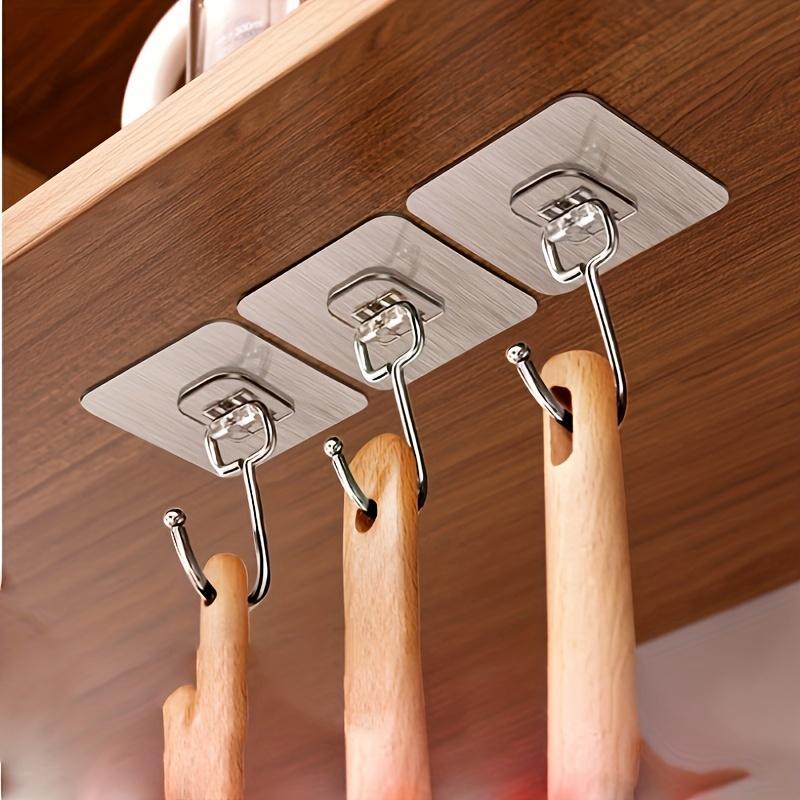 1PACK No-Punch Wall Hook - Square Firm Grip Hook Space-saving Kitchen Cabinets, Shelves, Pantry Storage