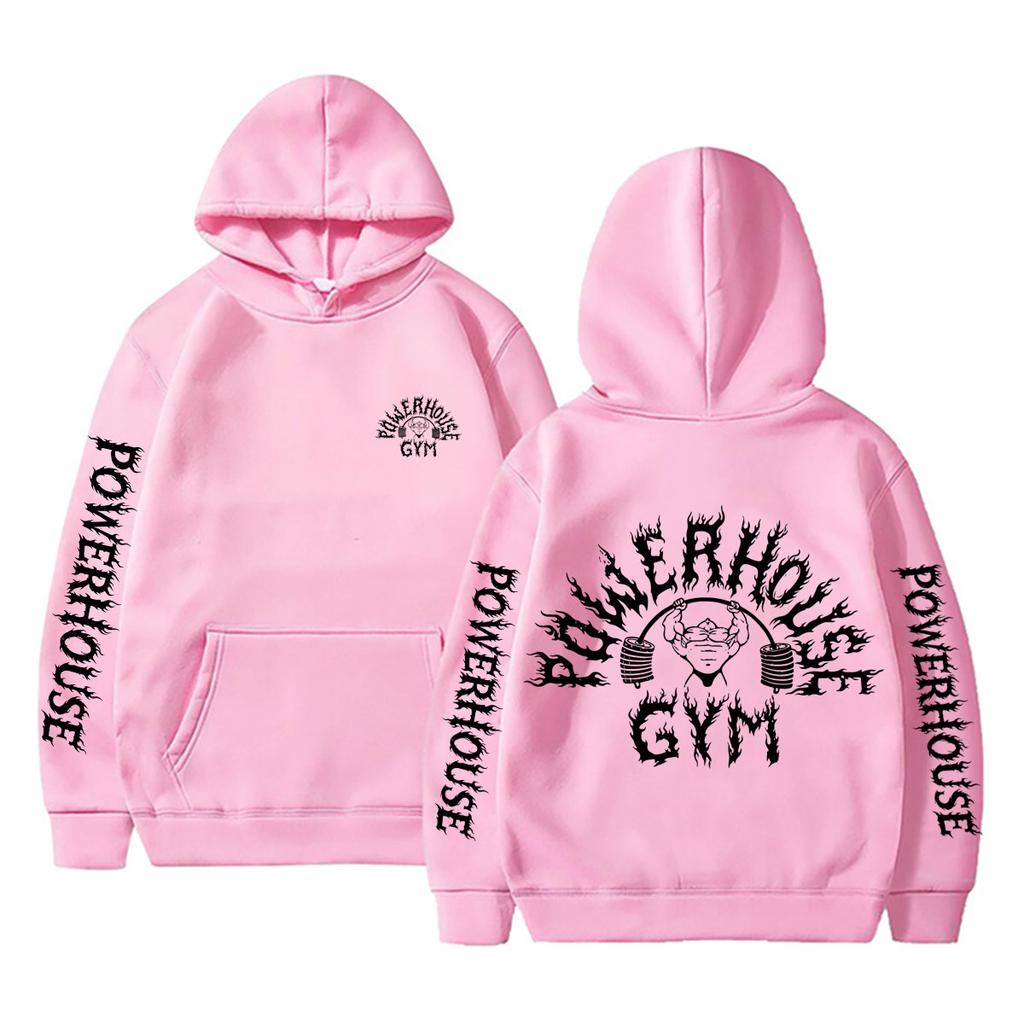 Powerhouse Gym Logo Grafikdruck Hoodie Herren Damen Gothic Rock Übergroß Geek Fitness Sweatshirt Mann Lässig Langarm Pullover