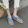 Fashion New Colourful Braided Sandals for Women Summer Flat Bottom Beach Bohemia Rome Women Cool Hemp Rope Sandal Casual Female Shoes