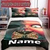 Juego de funda nórdica de 3 piezas (1 funda de edredón + 2 fundas de almohada, sin núcleo), Juego de Ropa de Cama con Nombre Personalizado y Estampado de Novia de Chucky, Regalo de Decoración para Dormitorio del Hogar