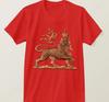 Haile Selassie. Men's Lion of Judah Printed T-shirt. Short-sleeved 100% Cotton Casual Loose-fitting Top High Quality