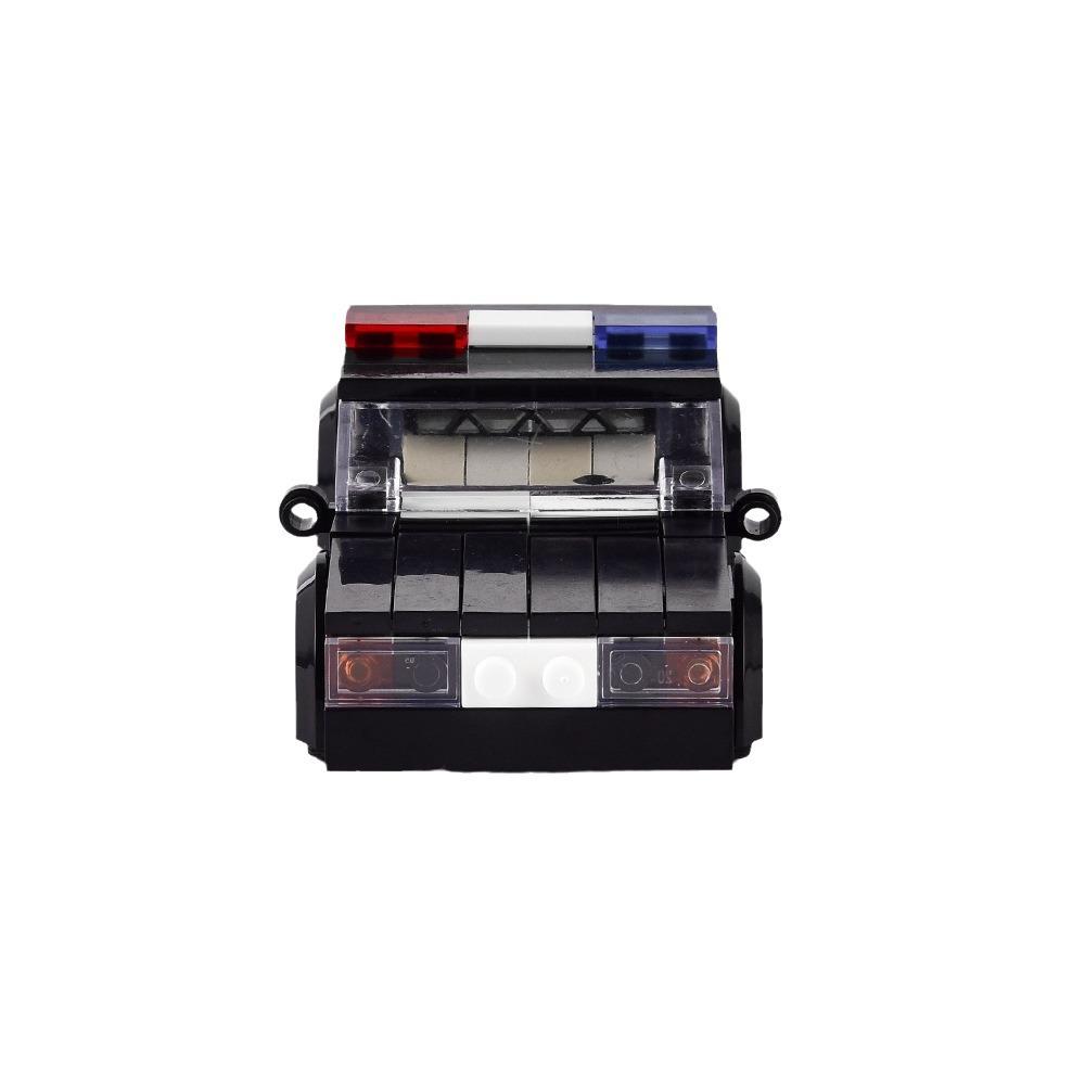 Black Police Car Building Block City Car Model Assembly Toy Compatible Small Particle Set