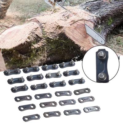 12 Sets Chainsaw Chain Repair Kits Heavy Duty 3/8LP Pitch 050 Inch Links Tie Straps for Chainsaw Chain Parts Replacement