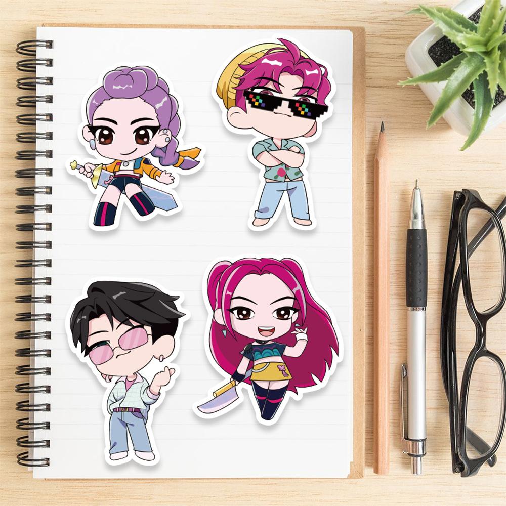 8/16Pcs Cute KPop Demon Hunters Puzzle Stickers Make a Face Cartoon For DIY Phone Laptop Luggage Skateboard Graffiti Decals