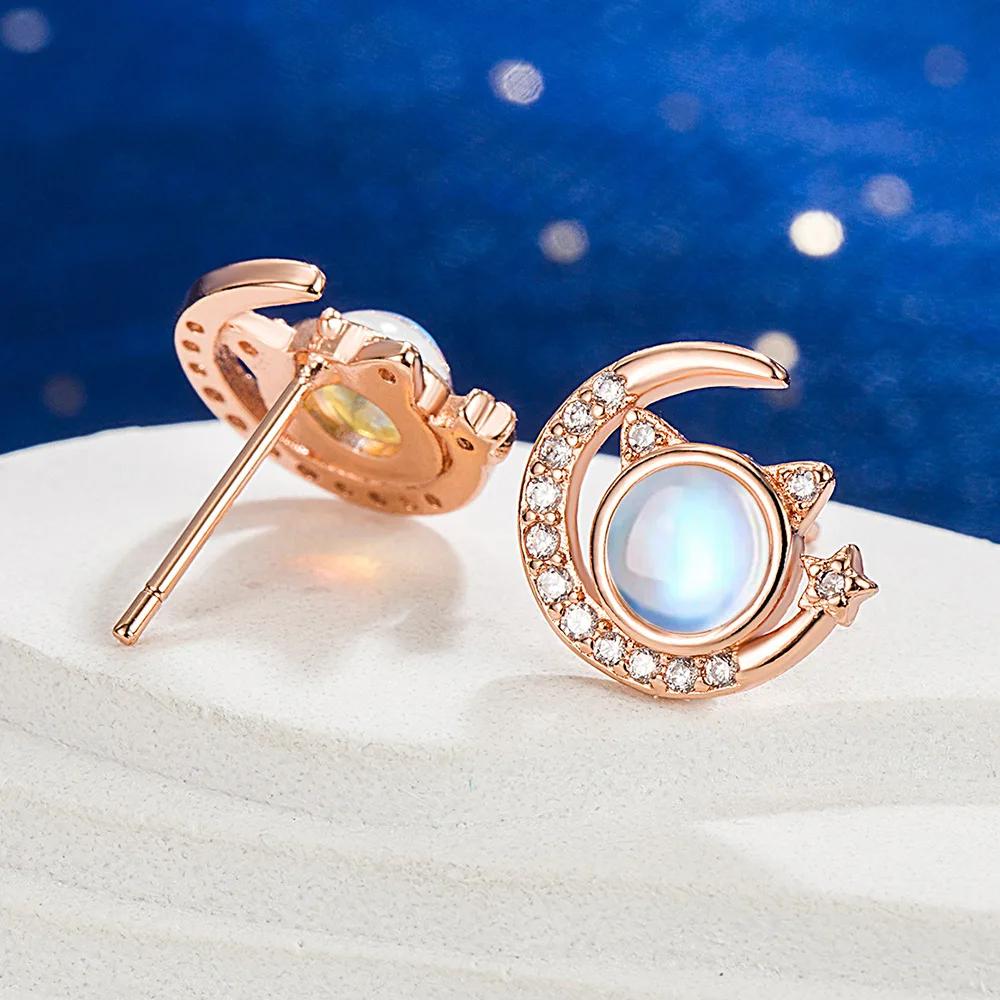 Andara Fine Jewelry  Sterling  Star opal Pendant Necklace Earrings Set For Women Engagement Jewelry gift