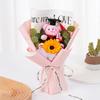 1PC Graduation Gift Sunflower Hand-Knitted Simulation Flower Flower Bouquet Soap Flower Photography Props Doctor Bear Party Decor